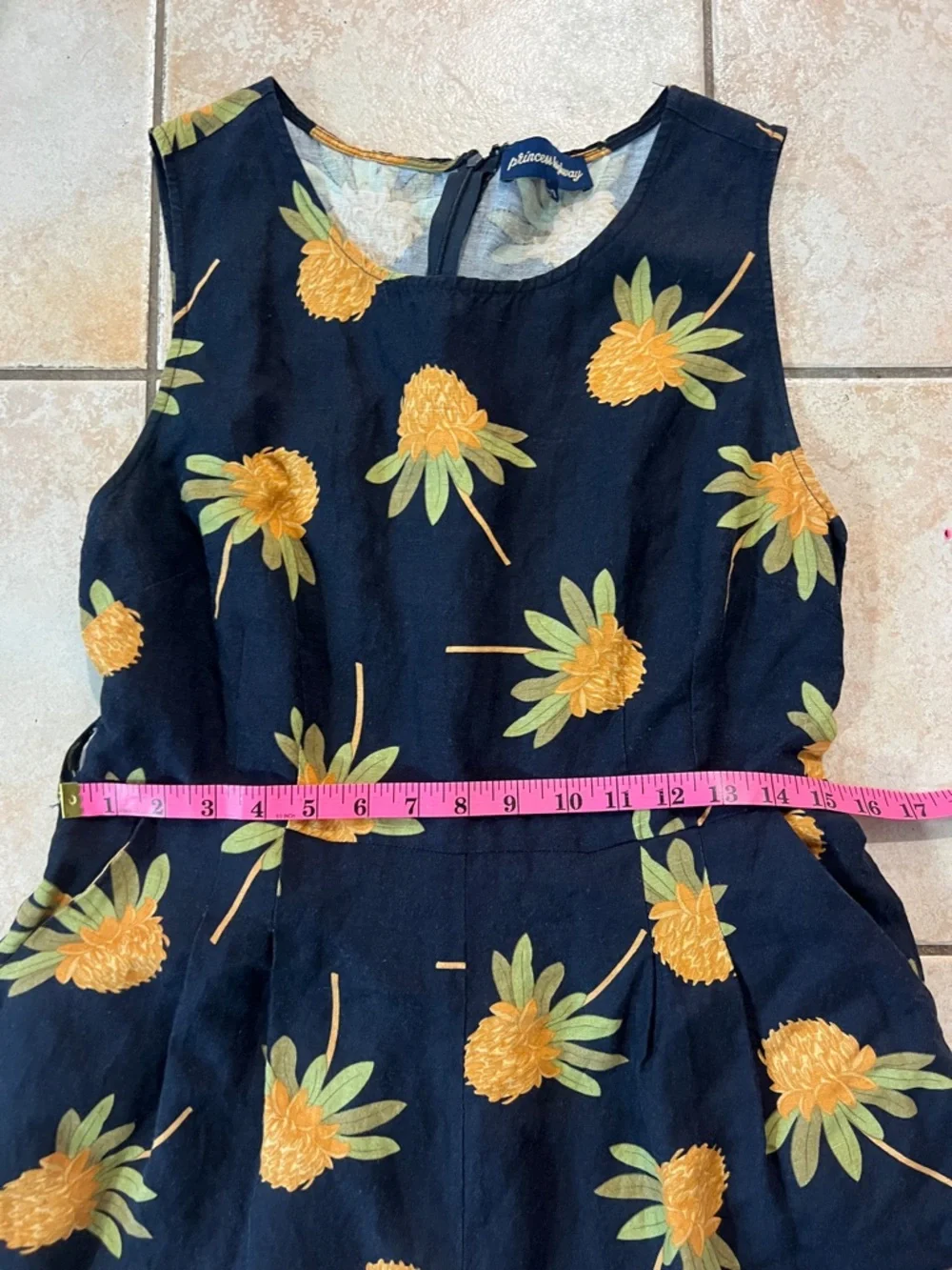 Princess Highway Waratah Print Black Jumpsuit with‎ Orange Protea Floral, Sz 12